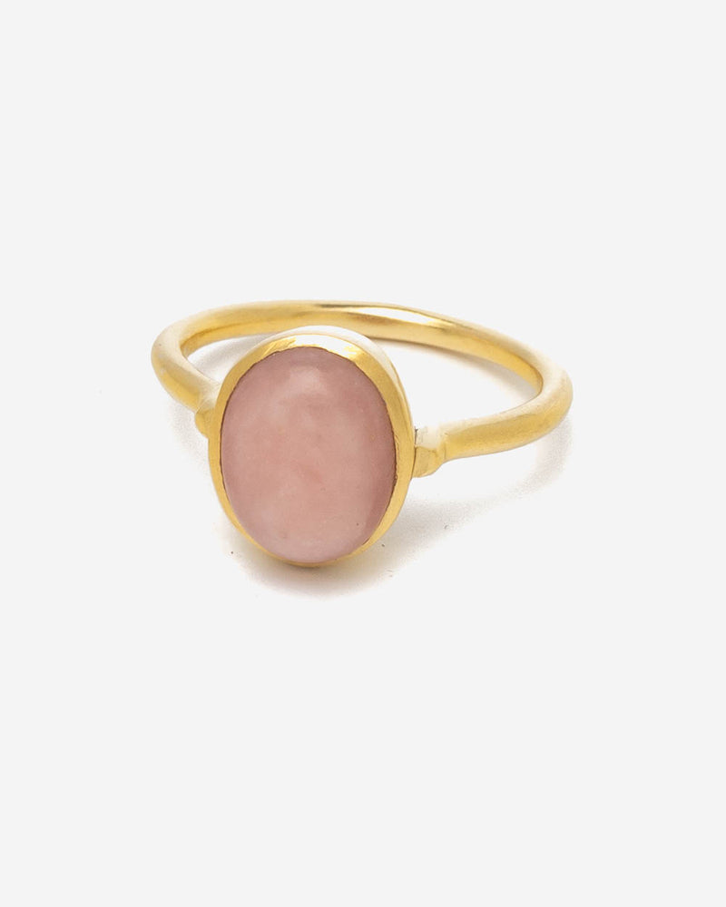 Ring Oval 9 mm - Rosa Opal