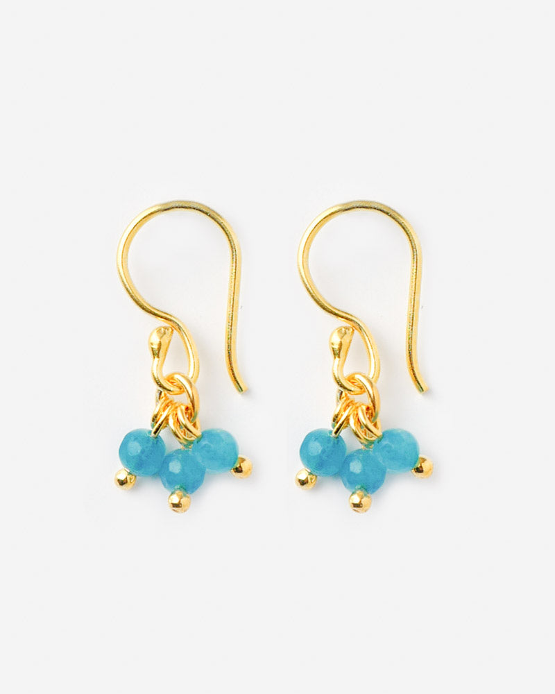 Ohrhänger mit 3 Miniperlen Blue Jade