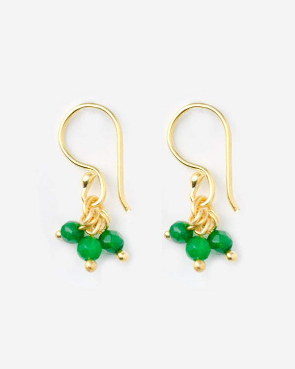 Ohrhänger mit 3 Miniperlen Green Jade