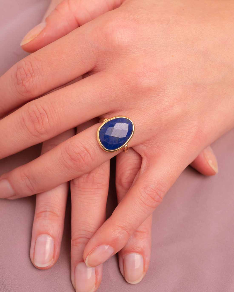Ring Oval 17 mm - Lapislazuli (Blau)