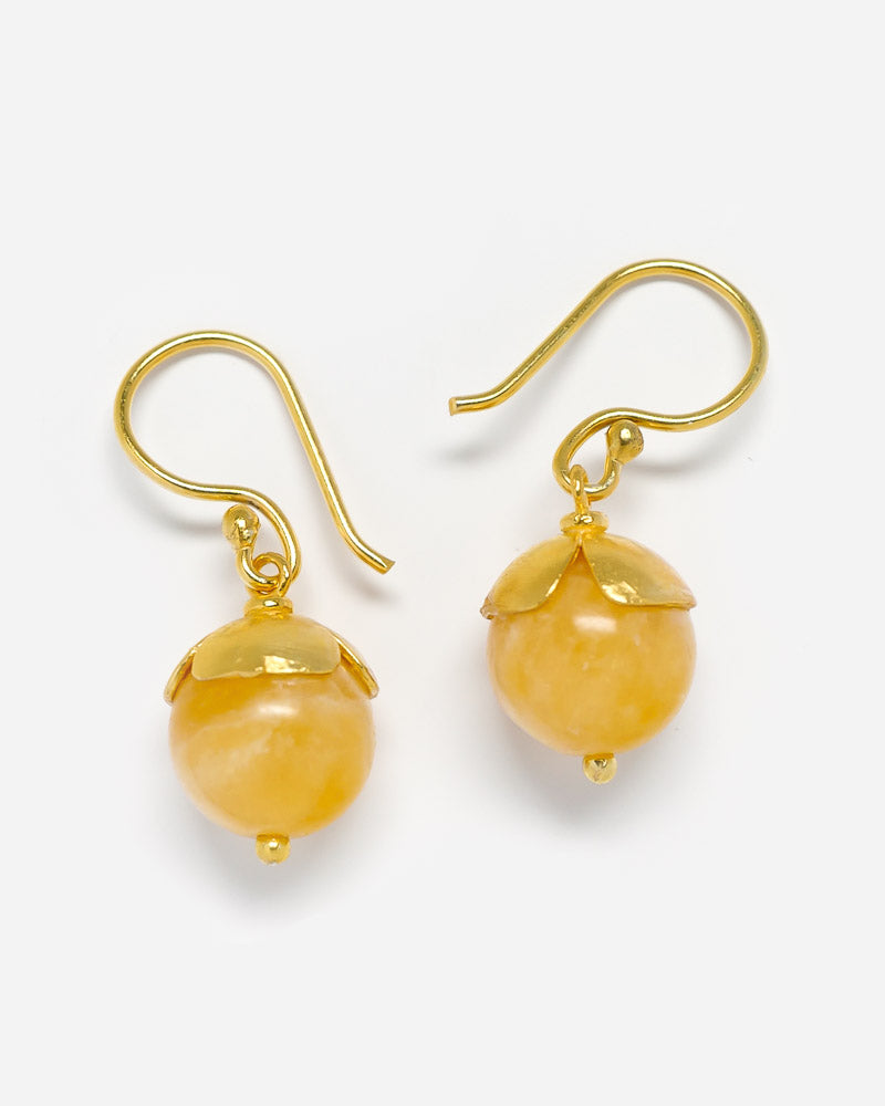 Ohrhänger mit Blütenkelch und Citrine