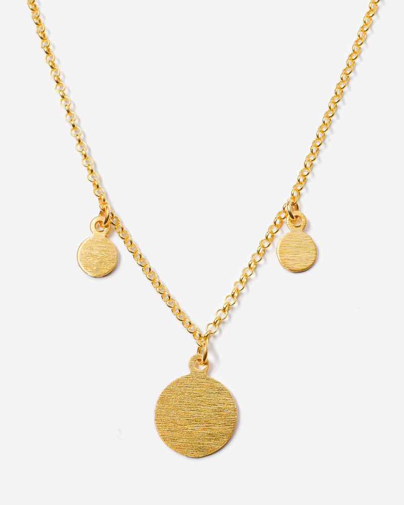 Halskette mit 3 Coins vergoldet