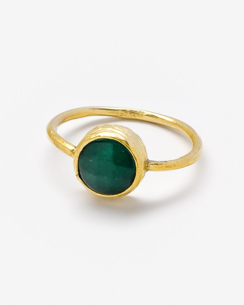 Ring Plate 9 mm mit grüner Jade