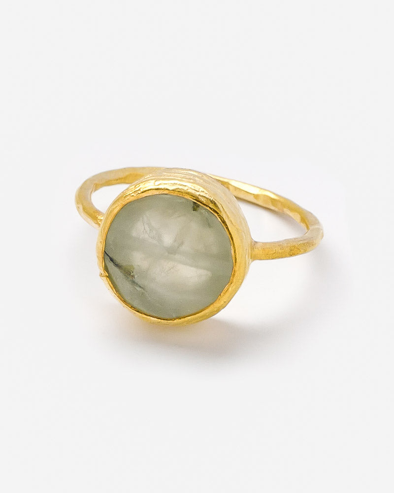 Ring Plate 11 mm mit grünem Granat