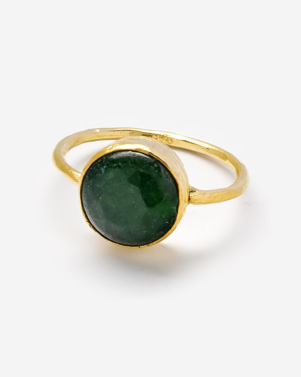 Ring Plate 11 mm mit grüner Jade