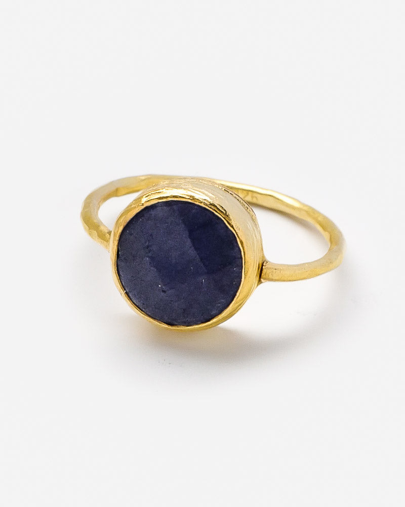 Ring Plate 11 mm mit blauem Lapislazuli