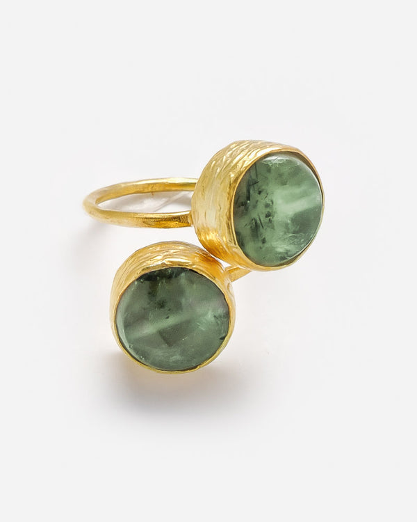 Ring Double mit grünem Granat