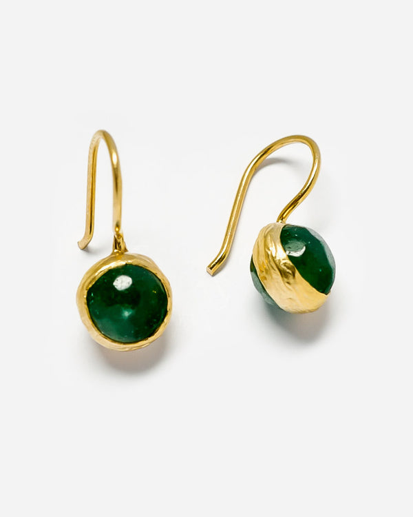 Ohrhänger Globe mit grüner Jade