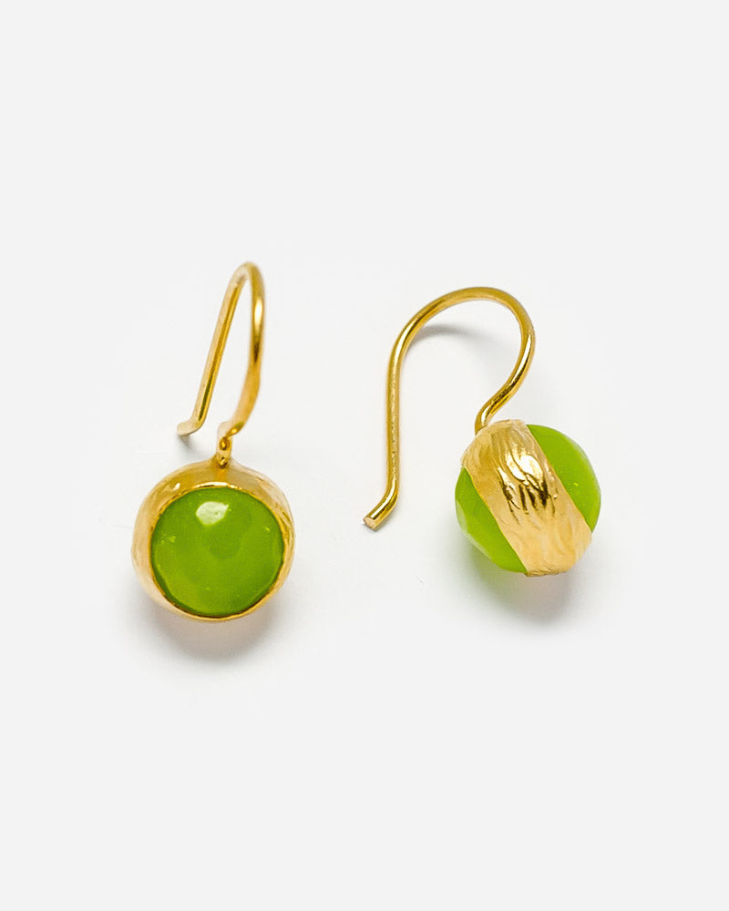 Ohrhänger Globe mit grüner Peridot Jade
