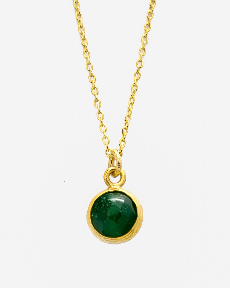 Halskette Globe 9 mm mit grüner Jade