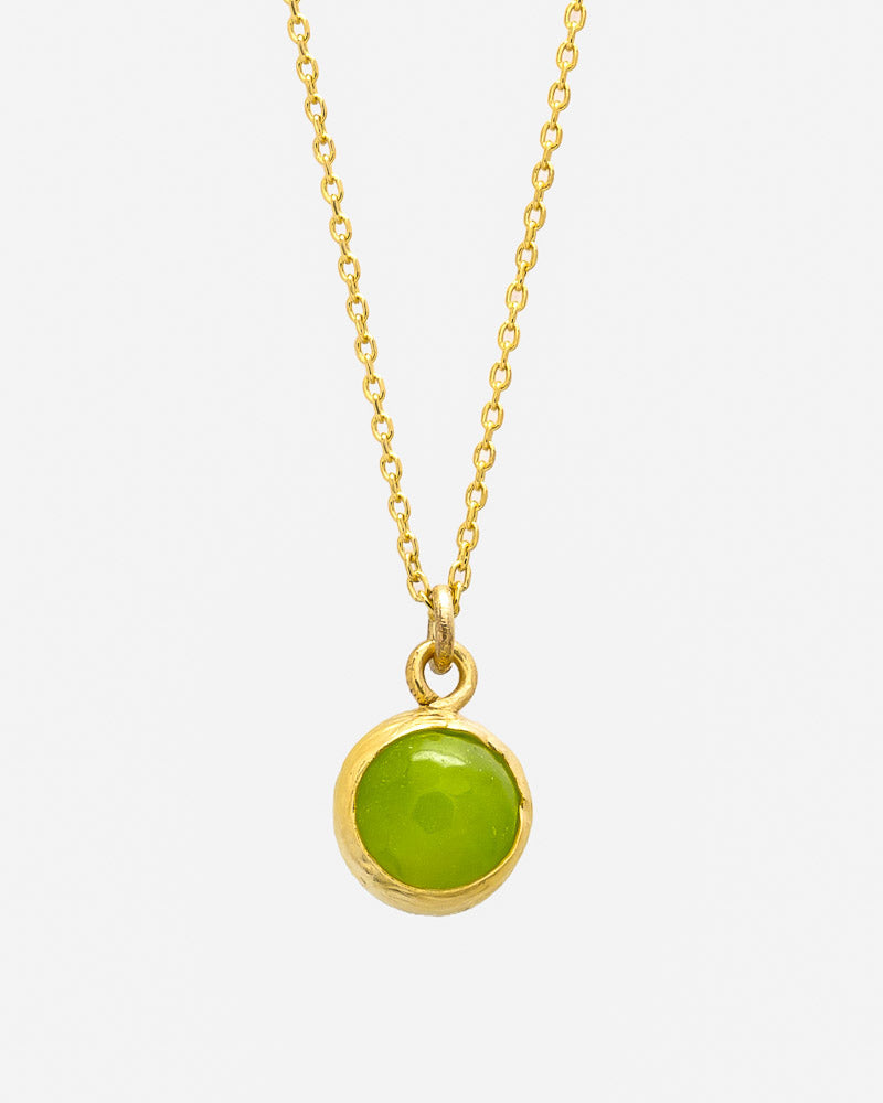 Halskette Globe 9 mm mit grünem Peridot