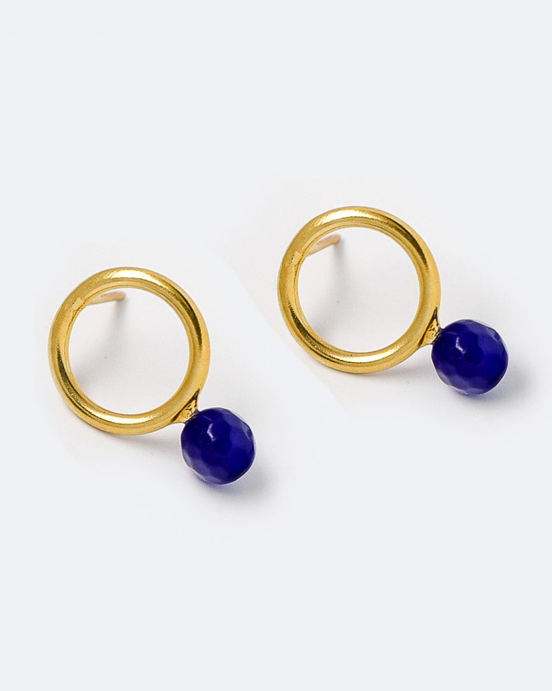 Ohrstecker Hoop and Pearl 14 mm Lapislazuli